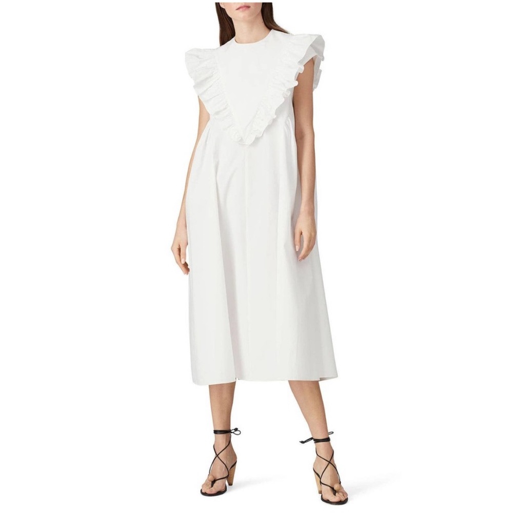 Sandy Liang White Cotton Pinafore Dress